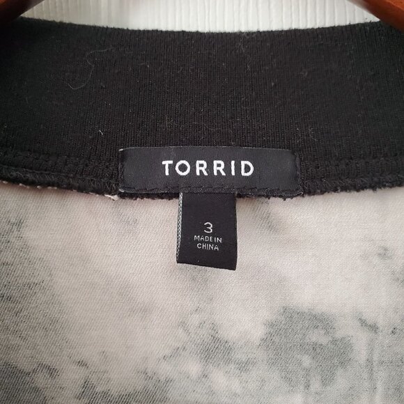 TORRID 12511380 Pink Black Tie Dye Zip Front Twill Fabric Bomber Jacket Size 3X - Picture 9 of 10